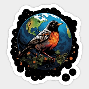 American Robin Earth Day Sticker